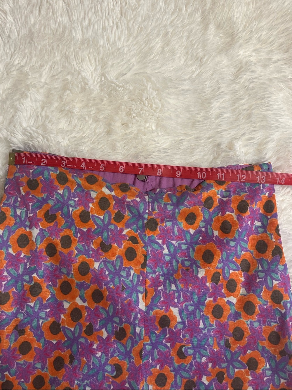 CeliaB Triha Floral High Rise Bell Crop Pants Ruffle Hem Size Medium - Picture 11 of 16